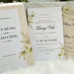 [Giá Xưởng] Thiệp Cưới Truyền Thống - Phương Đông Thiên Nhiên Hoa Lá Mẫu D0011